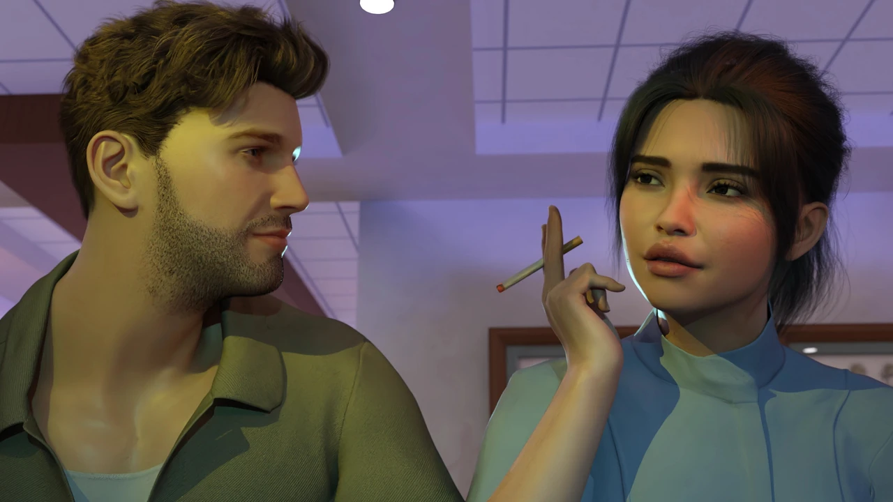 Lauren and the protagonist at the hospital