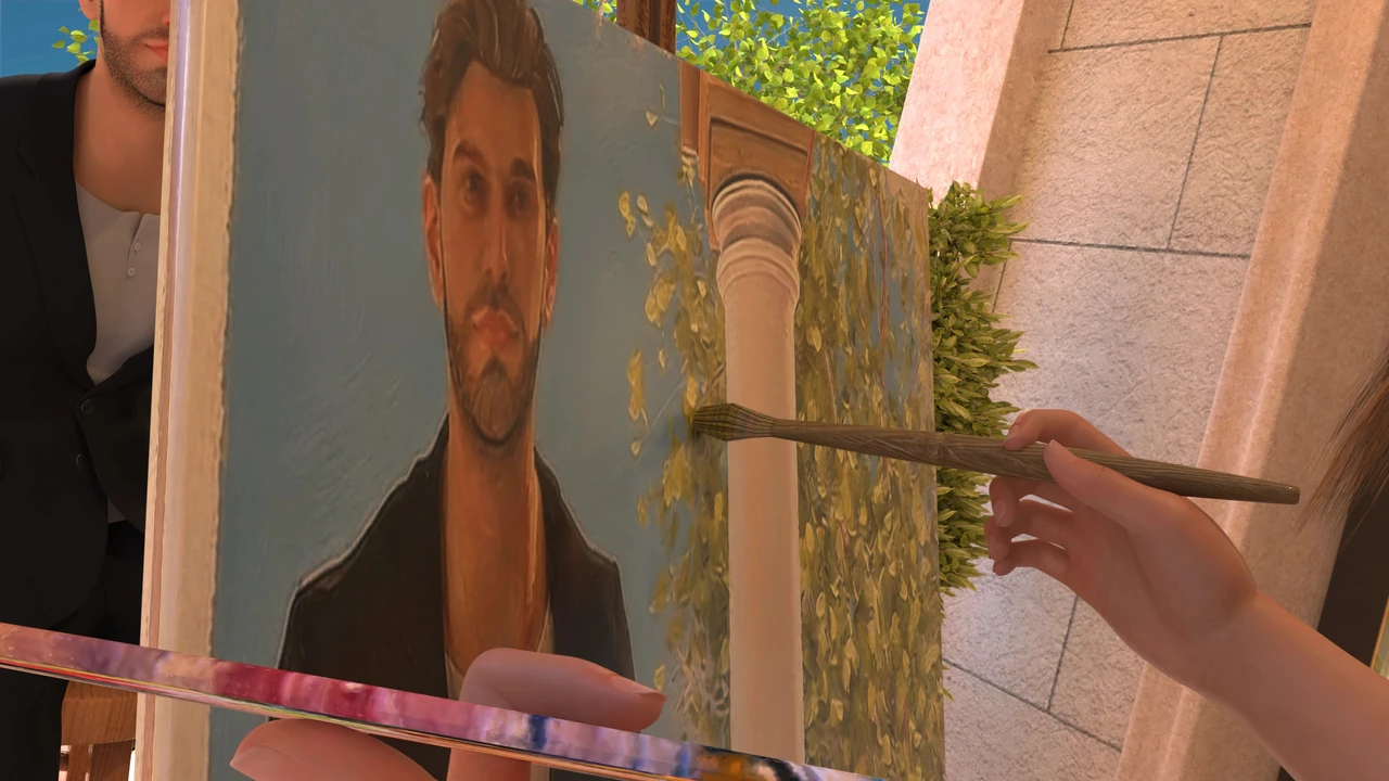Giuliana painting a portrait